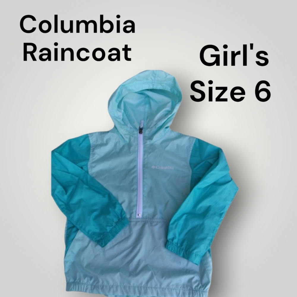 Columbia lightweight pullover raincoat/ windbreaker .Girls size 6